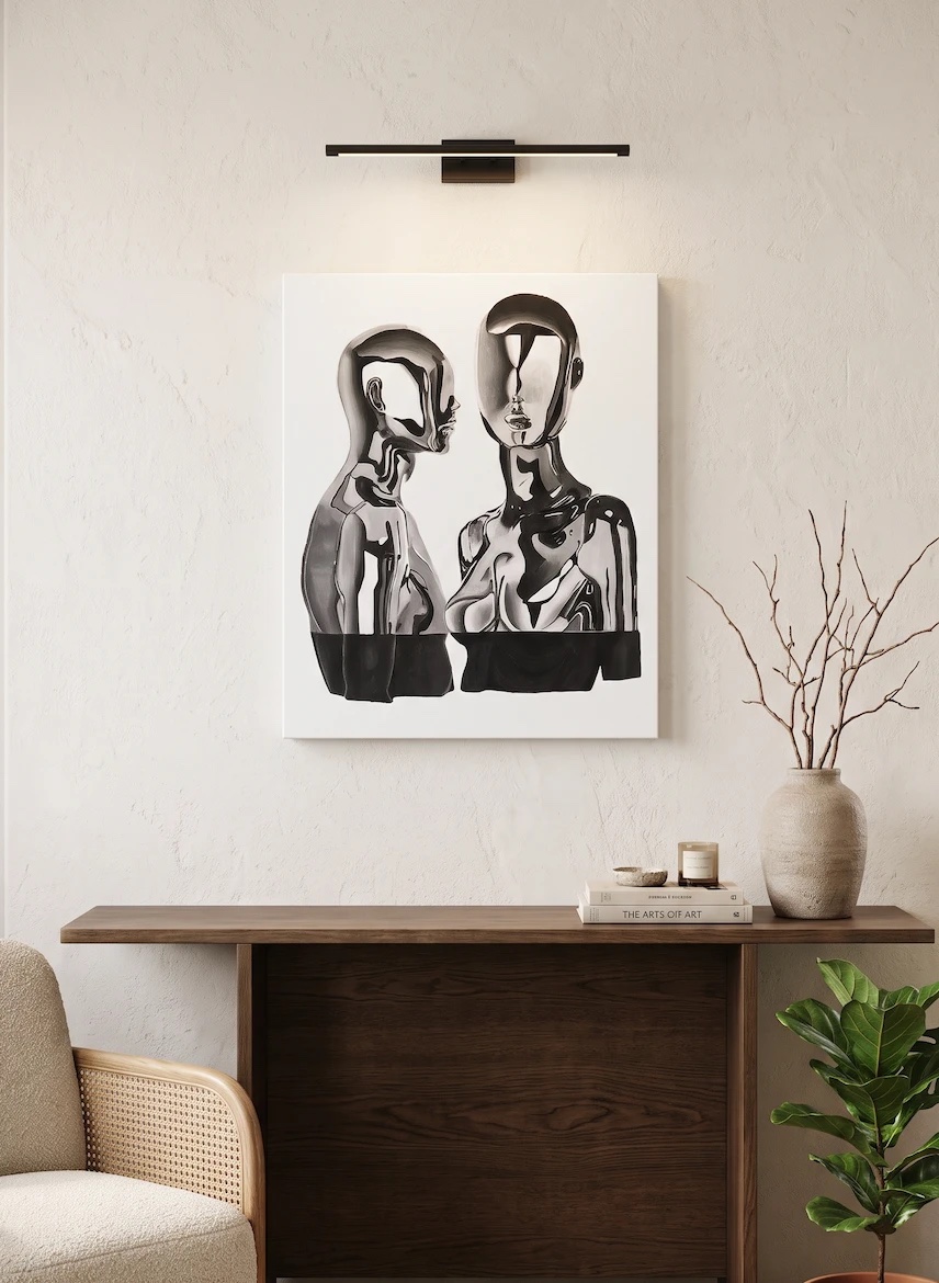 Reflets, accroché dans une pièce